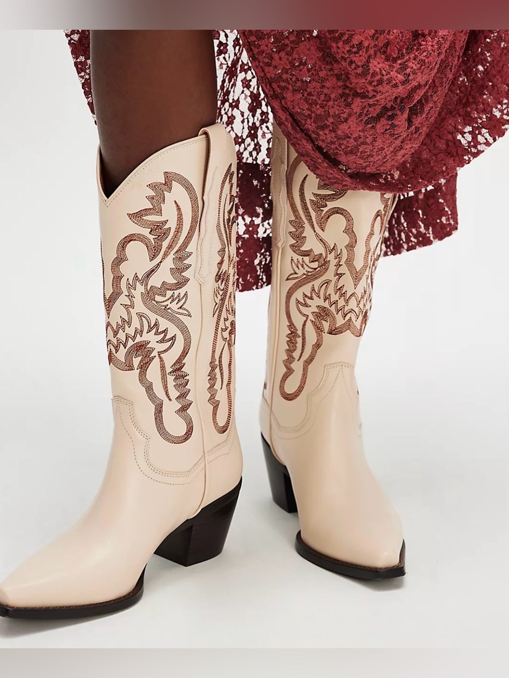 Free People Jeffrey Campbell
Dagget Western Boot Ivory Neutral
Leather sz 9